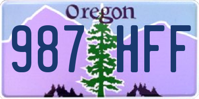 OR license plate 987HFF