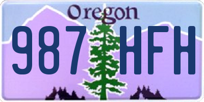 OR license plate 987HFH