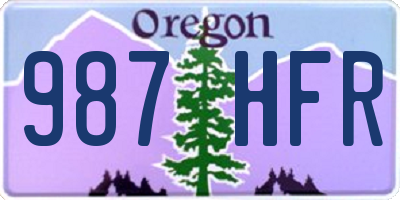 OR license plate 987HFR