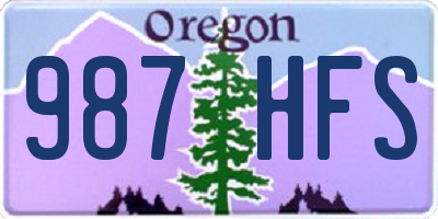 OR license plate 987HFS