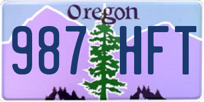 OR license plate 987HFT