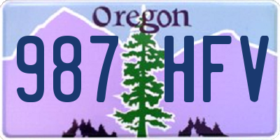 OR license plate 987HFV