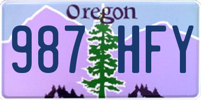 OR license plate 987HFY