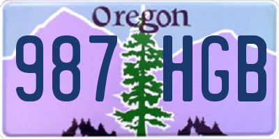 OR license plate 987HGB