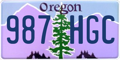 OR license plate 987HGC