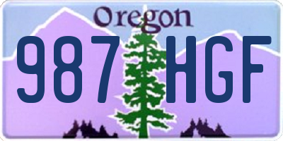 OR license plate 987HGF