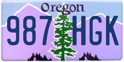 OR license plate 987HGK