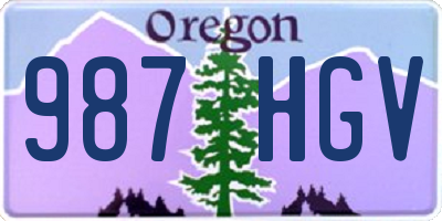 OR license plate 987HGV