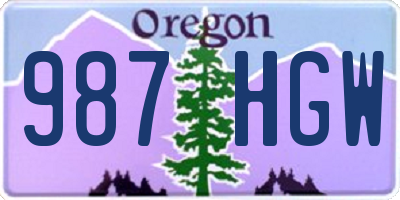 OR license plate 987HGW