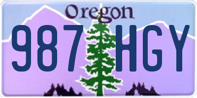 OR license plate 987HGY