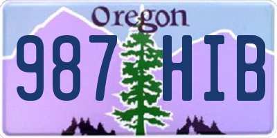 OR license plate 987HIB