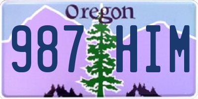 OR license plate 987HIM