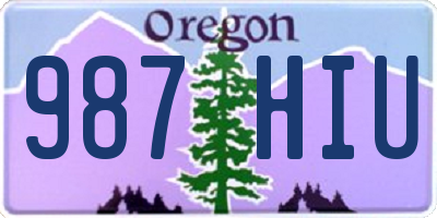 OR license plate 987HIU