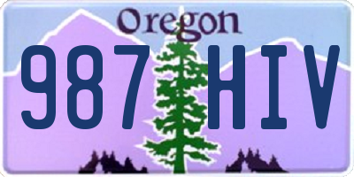 OR license plate 987HIV