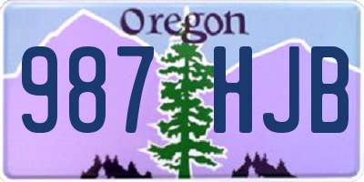OR license plate 987HJB