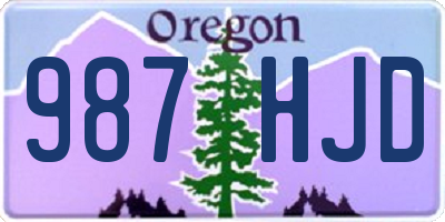 OR license plate 987HJD