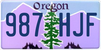 OR license plate 987HJF