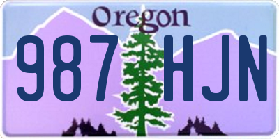 OR license plate 987HJN