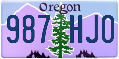 OR license plate 987HJO