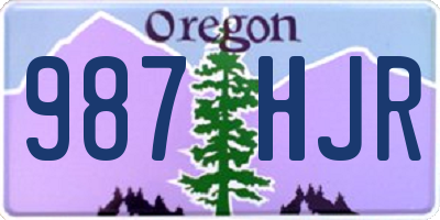 OR license plate 987HJR