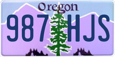 OR license plate 987HJS