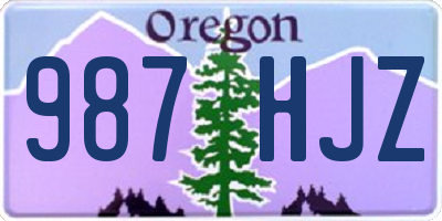 OR license plate 987HJZ