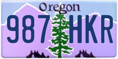 OR license plate 987HKR