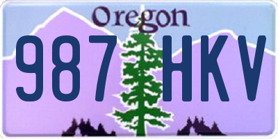 OR license plate 987HKV