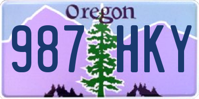 OR license plate 987HKY