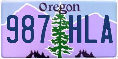 OR license plate 987HLA