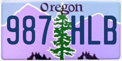 OR license plate 987HLB