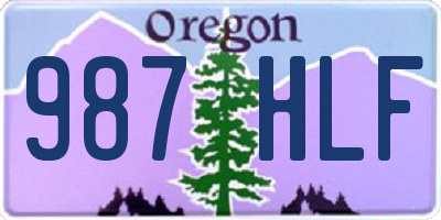 OR license plate 987HLF