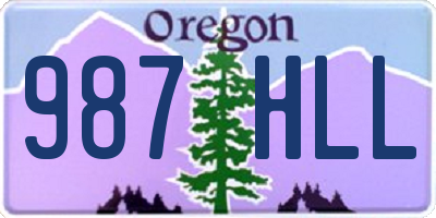 OR license plate 987HLL