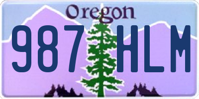 OR license plate 987HLM