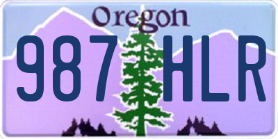 OR license plate 987HLR