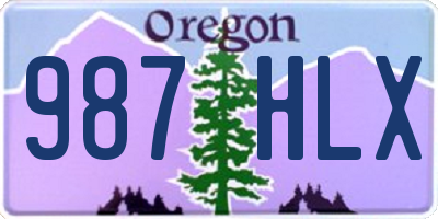 OR license plate 987HLX