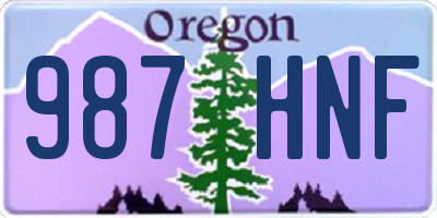 OR license plate 987HNF