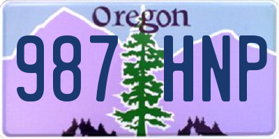 OR license plate 987HNP
