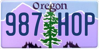 OR license plate 987HOP