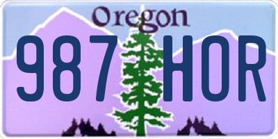 OR license plate 987HOR