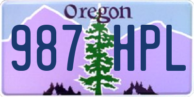 OR license plate 987HPL