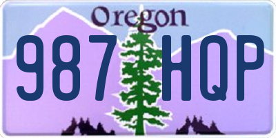 OR license plate 987HQP