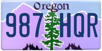 OR license plate 987HQR