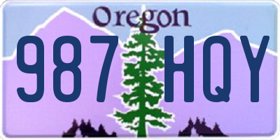 OR license plate 987HQY