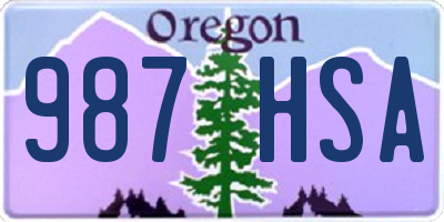 OR license plate 987HSA