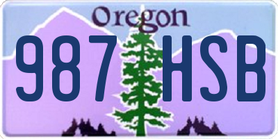 OR license plate 987HSB