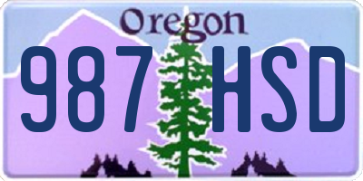 OR license plate 987HSD