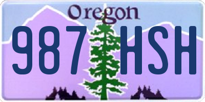 OR license plate 987HSH