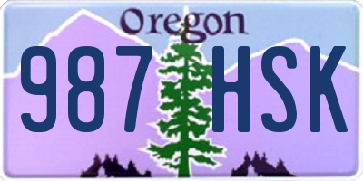 OR license plate 987HSK