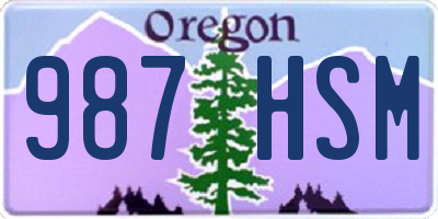 OR license plate 987HSM